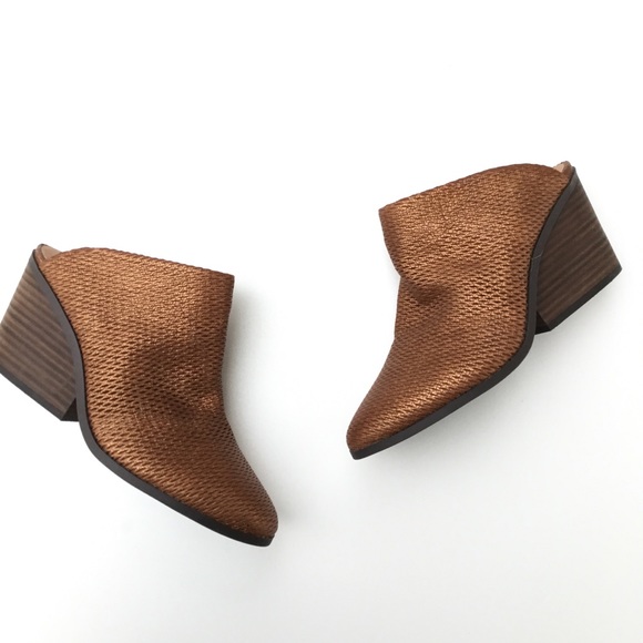 Lucky Brand Shoes - Lucky Brand Larsson Block Heel Mules 8 Metallic